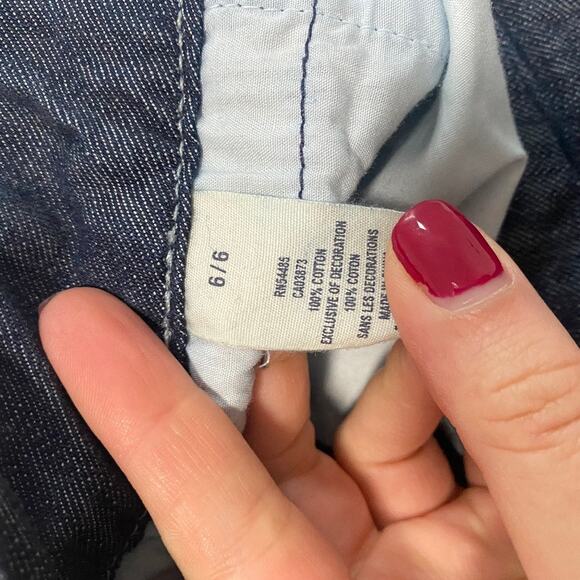 American Eagle Dark Blue Denim Shorts Size 6 - Picture 4 of 5